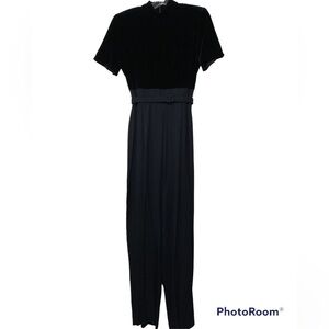vintage 80s jumpsuit with velvet top